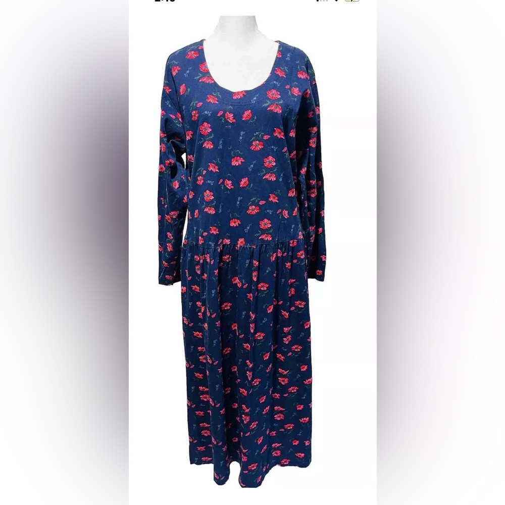 Northern Reflections T-shirt dress Vintage festive floral cottage Core women’s L